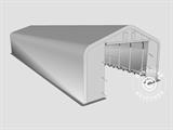 Tenda de armazenagem PRO 6x18x3,7m PVC c/painel de cobertura de teto, Cinza