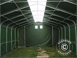 Tente de Stockage PRO 6x18x3,7m PVC avec lucarne, Vert