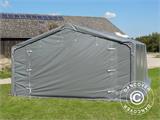 Carpa grande de almacén PRO 5x8x2x3,39m, PVC, Gris