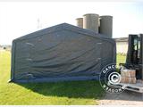 Opslagtent PRO 5x8x2,5x3,89m, PVC, Grijs