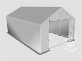 Capannone tenda PRO 5x8x2,5x3,89m, PVC, Grigio