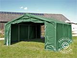 Carpa grande de almacén PRO 5x8x2,5x3,89m, PVC, Verde Carpa grande de almacén PRO 5x8x2,5x3,89m, PVC, Verde
