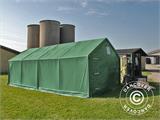 Carpa grande de almacén PRO 5x8x2,5x3,89m, PVC, Verde