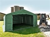 Carpa grande de almacén PRO 5x8x2,5x3,89m, PVC, Verde