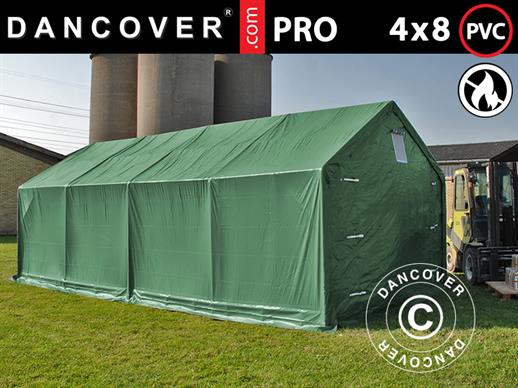 Opslagtent PRO 4x8x2x3,1m, PVC, Groen