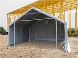Carpa grande de almacén PRO 5x4x2x3,39m, PVC, Gris Carpa grande de almacén PRO 5x4x2x3,39m, PVC, Gris
