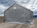Carpa grande de almacén PRO 5x4x2x3,39m, PVC, Gris Carpa grande de almacén PRO 5x4x2x3,39m, PVC, Gris