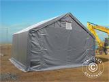 Carpa grande de almacén PRO 5x4x2x3,39m, PVC, Gris Carpa grande de almacén PRO 5x4x2x3,39m, PVC, Gris