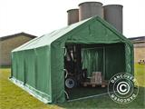 Carpa grande de almacén PRO 4x8x2,5x3,6m, PVC, Verde Carpa grande de almacén PRO 4x8x2,5x3,6m, PVC, Verde