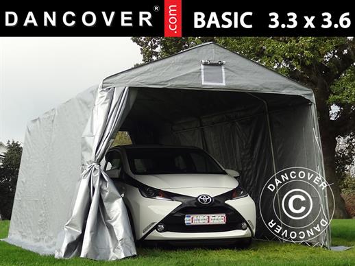 Portable Garage Basic 3.3x3.6x2.4 m PE, Grey