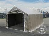 Carpa grande de almacén PRO 4x6x2x3,1m, PE, Gris