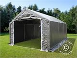 Carpa grande de almacén PRO 4x6x2x3,1m, PE, Gris