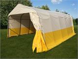 Carpa de trabajo y almacén PRO 3,6x6x2,68m, PVC, Blanco/Amarillo, Ignífugo