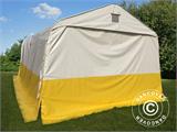 Carpa de trabajo y almacén PRO 3,6x6x2,68m, PVC, Blanco/Amarillo, Ignífugo