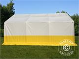 Namiot roboczy PRO 4x6m, PCV, biały/żółty, trudnopalny