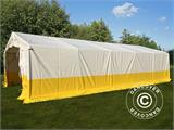 Tenda da lavoro/magazzino PRO 5x10m, PVC, Bianco/Giallo, Ritardante di fiamma