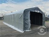 Carpa grande de almacén PRO 6x12x3,7m PVC con panel tragaluz de techo, Gris Carpa grande de almacén PRO 6x12x3,7m PVC con panel tragaluz de techo, Gris