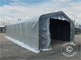 Opslagtent PRO 6x12x3,7m PVC met lichtpaneel, Grijs