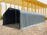 Carpa grande de almacén PRO 6x12x3,7m PVC con panel tragaluz de techo, Gris Carpa grande de almacén PRO 6x12x3,7m PVC con panel tragaluz de techo, Gris
