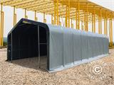 Carpa grande de almacén PRO 6x12x3,7m PVC con panel tragaluz de techo, Gris