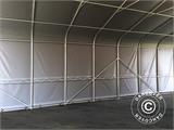 Carpa grande de almacén PRO 6x12x3,7m PVC con panel tragaluz de techo, Gris Carpa grande de almacén PRO 6x12x3,7m PVC con panel tragaluz de techo, Gris