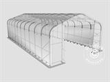 Carpa grande de almacén PRO 6x12x3,7m PVC con panel tragaluz de techo, Gris Carpa grande de almacén PRO 6x12x3,7m PVC con panel tragaluz de techo, Gris