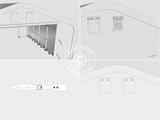 Carpa grande de almacén PRO 6x12x3,7m PVC con panel tragaluz de techo, Gris Carpa grande de almacén PRO 6x12x3,7m PVC con panel tragaluz de techo, Gris