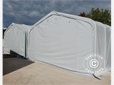 Opslagtent PRO 7x7x3,8m PVC met lichtpaneel, Grijs