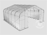 Opslagtent PRO 7x7x3,8m PVC met lichtpaneel, Grijs