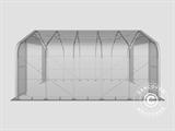 Carpa grande de almacén PRO 7x7x3,8m PVC con panel tragaluz de techo, Gris