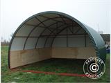 Livestock shelter w/ wooden panels, 5x6x3.23 m, Dark Green