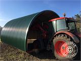 Livestock shelter w/ wooden panels, 5x6x3.23 m, Dark Green