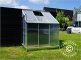 Lean-to Greenhouse Polycarbonate, 2.4 m², 1.25x1.92x2.21 m w/base, Aluminium