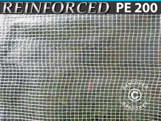 Tarpaulin 10x14 m, Net reinforced PE 200 g/m², Clear