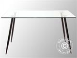 Table à manger, Bologna, 140x80x75cm, Transparent/Noir