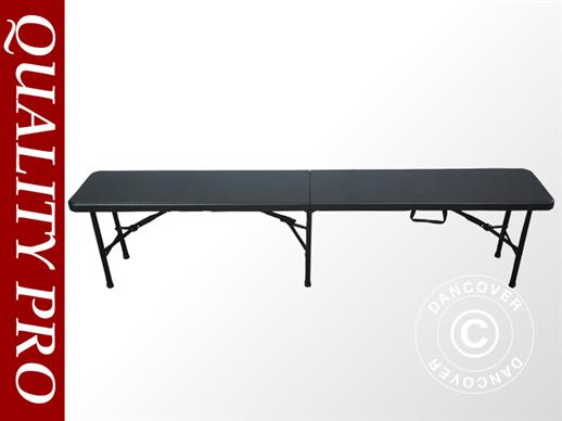 Banc pliante 244x30x43cm, Noir (1 pcs)