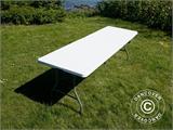Table pliante 240x76x74cm, Gris clair (1 pcs)