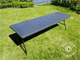 Table pliante 240x76x74cm, Noir (1 pcs)