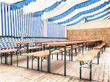 Ensemble table et bancs de brasserie PRO 180x60x78cm, Bois clair