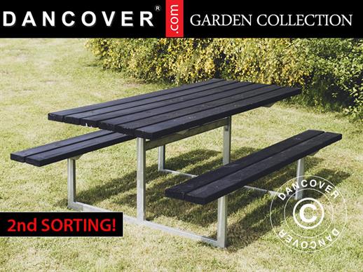 Picnic table, 1.4x1.75x0.75 m, Black. NB! 2nd SORTING ONLY 1 PC. LEFT
