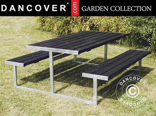 Mesa de picnic, 1,85x1,8x0,72m, Negra Mesa de picnic, 1,85x1,8x0,72m, Negra