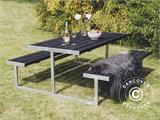 Mesa de picnic, 1,85x1,8x0,72m, Negra Mesa de picnic, 1,85x1,8x0,72m, Negra