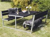 Picnic table w/backrest, 2.05x1.8x0.85 m, Black