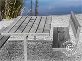 Picnic table w/backrest, 2.05x1.8x0.85 m, Black
