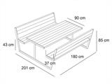 Picnic table w/backrest, 2.05x1.8x0.85 m, Black