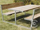 Piknik-bord m/ryggstøtte, 2,05x1,8x0,85 m, Lyst træ