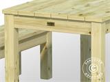 Ensemble table et banc en bois, 0,74x1,2x0,75m, Naturel