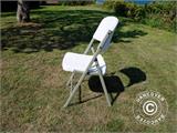 Cadeiras desdobráveis 48x43x89cm, Luz cinza/Branco, 4 unid.
