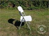 Cadeiras desdobráveis 48x43x89cm, Luz cinza/Branco, 4 unid.