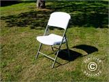 Krzesła składane 48x43x89cm, Jasny szary/Biały, 24 szt.